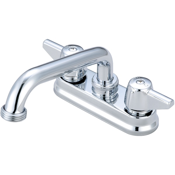 Two Handle Shell Type Bar/Laundry Faucet, NPSM, Centerset, Chrome, Weight: 2.8